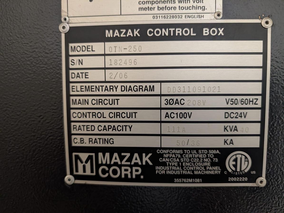 Used 2006 Mazak Quick Turn Nexus QTN-250 Multi Axis CNC Turning Center 