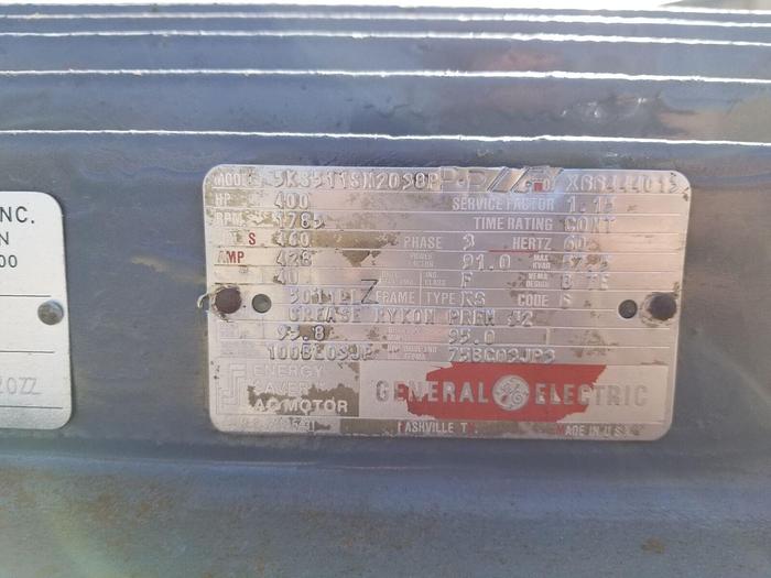 Used GE Energy Saver AC Motor Model #: 5KS511SN2038P, 400 Hp, 460V 3ph