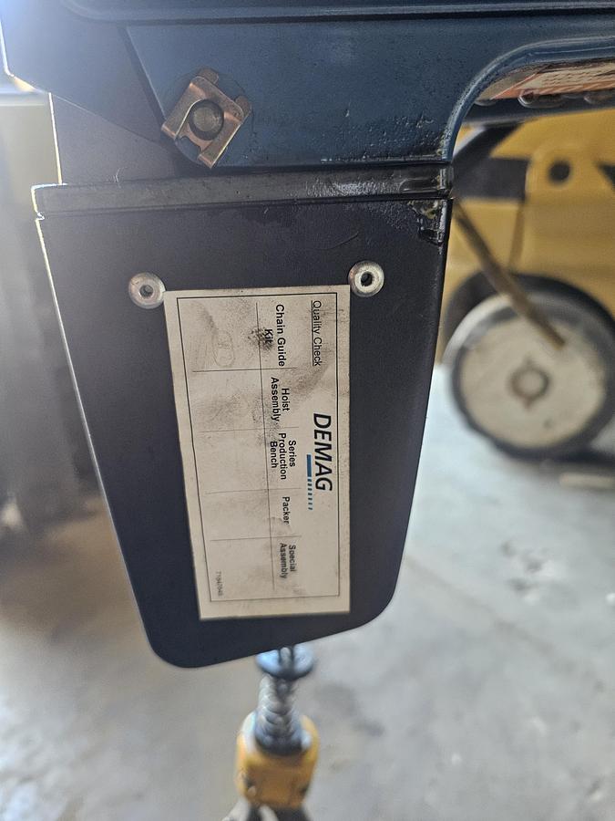 Used 1100# Demag DC-COM 5 500 1/1 H5 Overhead Electric Chain Hoist & Parts Hoist 