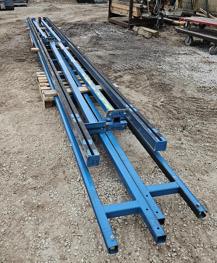 Used 25' Span x 32' Runway Gorbel 250# Freestanding Bridge Crane System & Anver 100# Vacuum Lift 