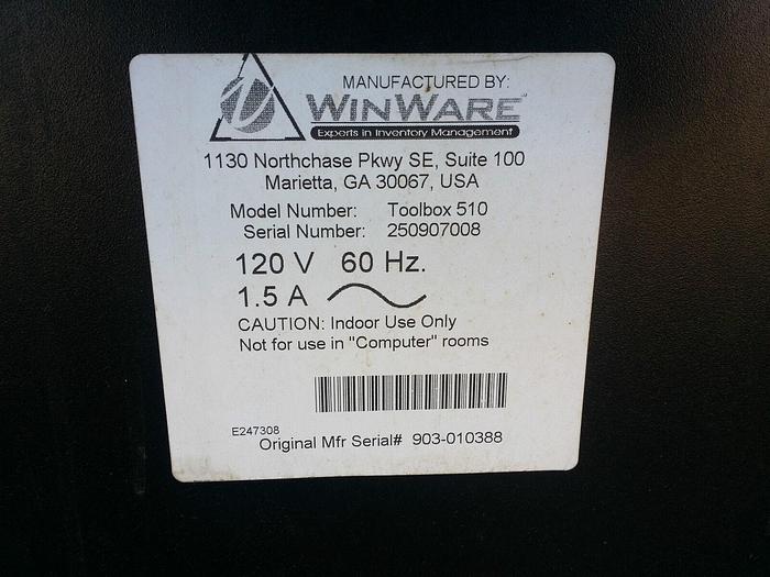 Used 2x Cribmaster TOOLBOX 510 & 500 Tool Inventory Management Dispensing System