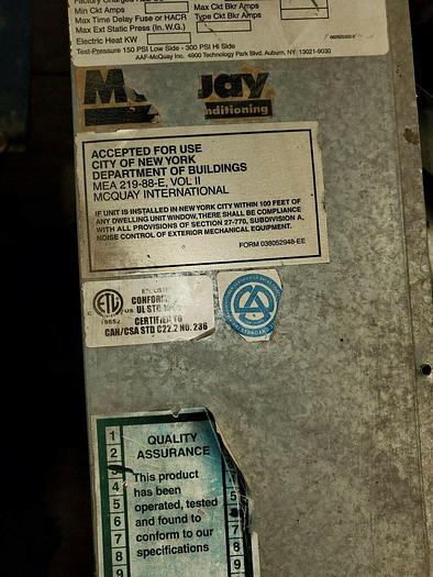 Used McQuay R22 Refrigeration System Air Conditioner/Chiller/Heat Exchanger