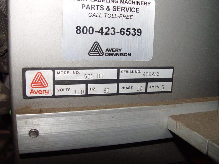 Used Avery Model #500-HD Label Printer & Applicator on Adjustable Stand