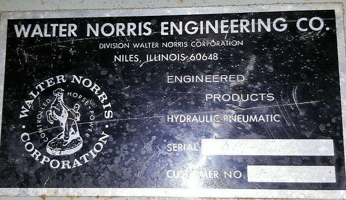 Used 5 HP Walter-Norris 6 GPM Engineering Hydraulic Power Source, 230/460/3/60