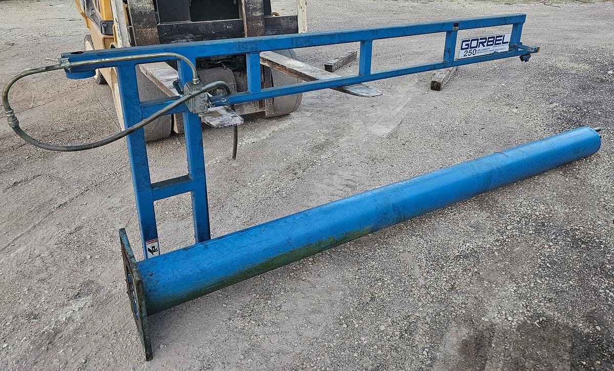 Used Gorbel 250# 1/8 Ton Freestanding Modular Jib Crane 10' Under Beam x 100" Arm & CM Shopstar 300# Hoist