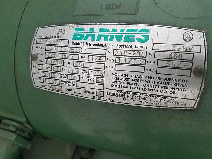 Used Barnes Fabric Coolant/Fluid Filtration System Model #: PE-25