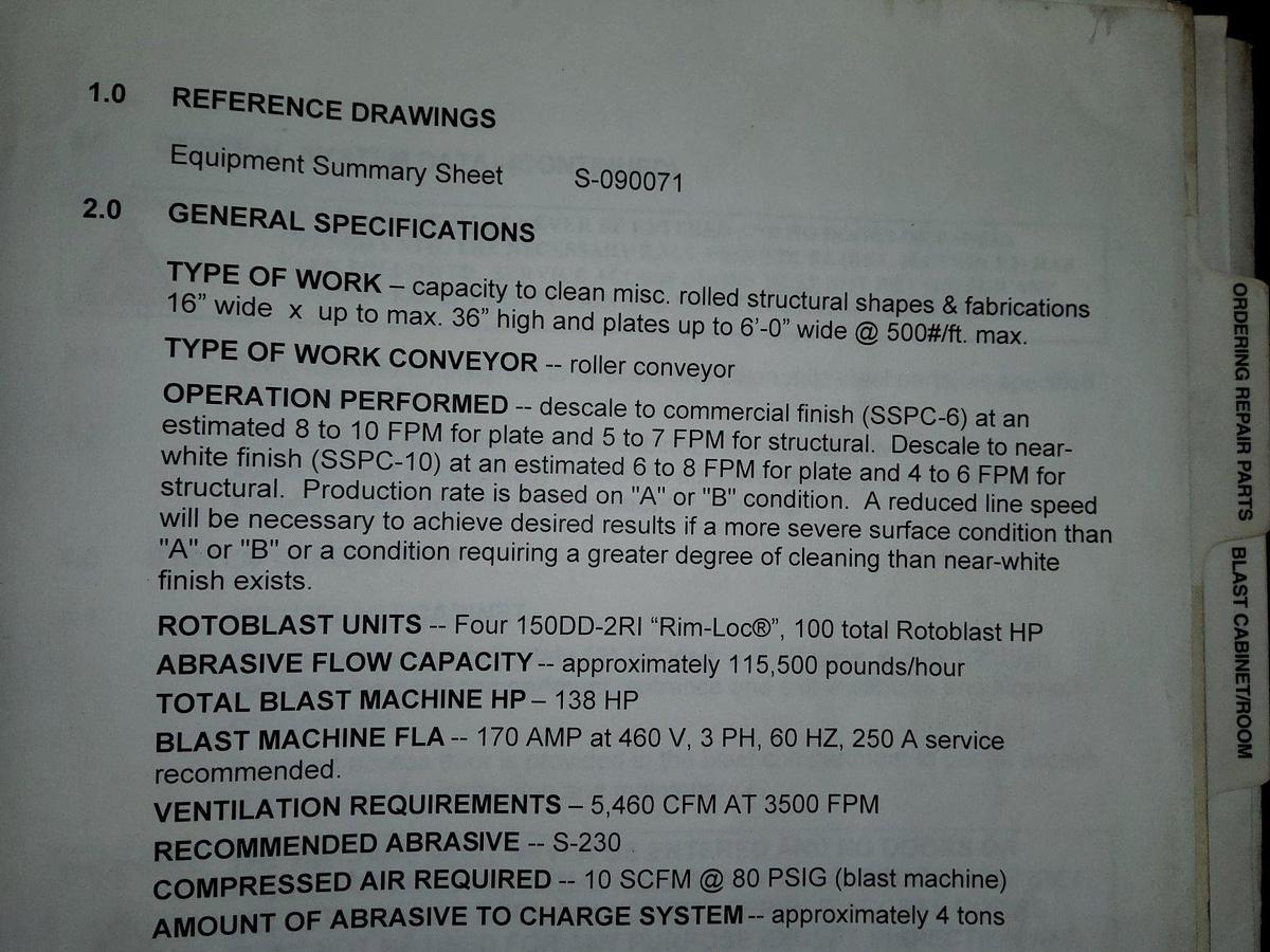 Used Pangborn ES-1921-109 Rotoblast | 4-Wheel (100HP) Pass-Thru Blaster & Dust Collector 
