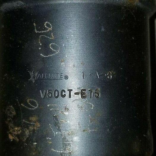 Used Valenite Part #: V50CT-E75 CAT 50 End Mill Holder, 1-A-6