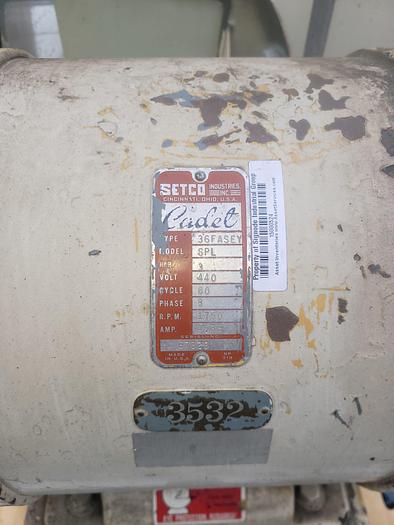 Used 3 Hp Setco 12” Pedestal Grinder & Belt Sander Combo w/Air-Rester Collector