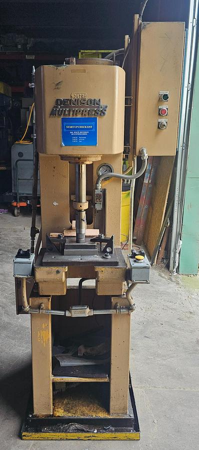Used 6-Ton Denison Multipress R065MC202D266C218A12A201S220 Hydraulic C-Frame Bench Press