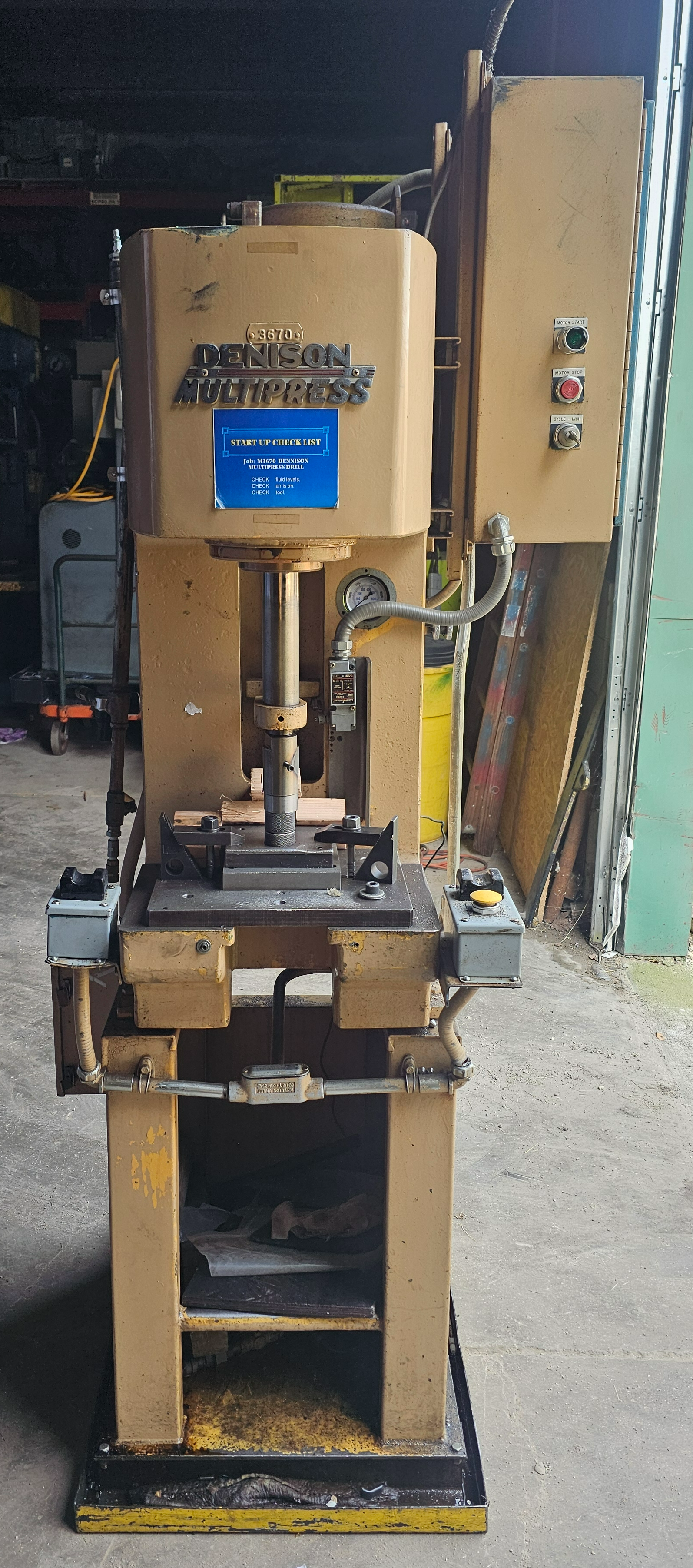 Used 6-Ton Denison Multipress R065MC202D266C218A12A201S220 Hydraulic C-Frame Bench Press