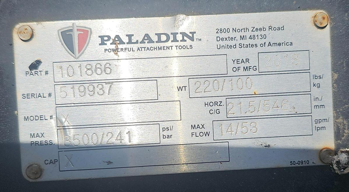 Used Bradco Paladin SG15 Mini Stump Grinder Skid Steer Attachment