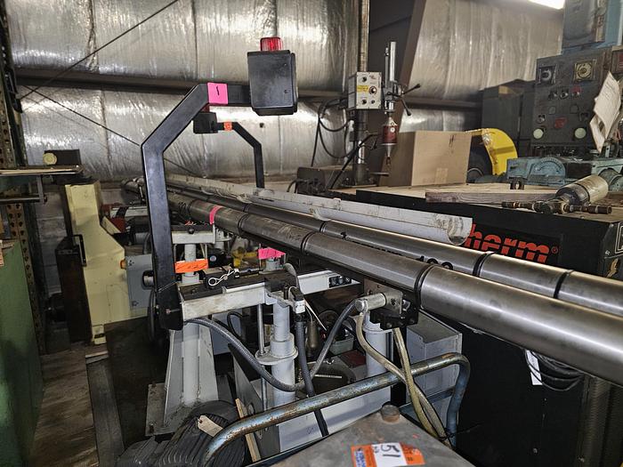 Used 12' Spego TURNAMIC 123 Hydraulic 3 Tube Barfeeder w/123Z65 Power Source & PLC Control