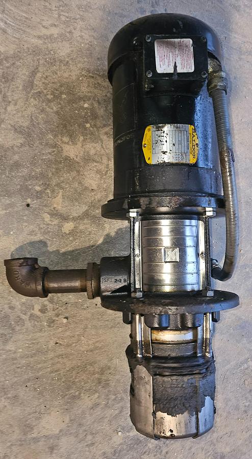Used Grundfos CRK8-40 U-W-A-AUUV Pump 3 Hp Baldor Motor 53 GPM Flow Rate