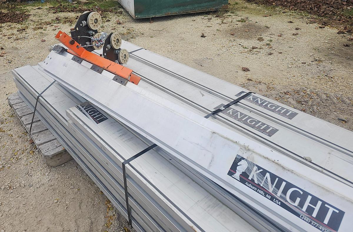 Used Knight RAD7500 1/2 Ton Aluminum Bridge Crane Suspension Rail System 180' Runway x 22' Span Bridge