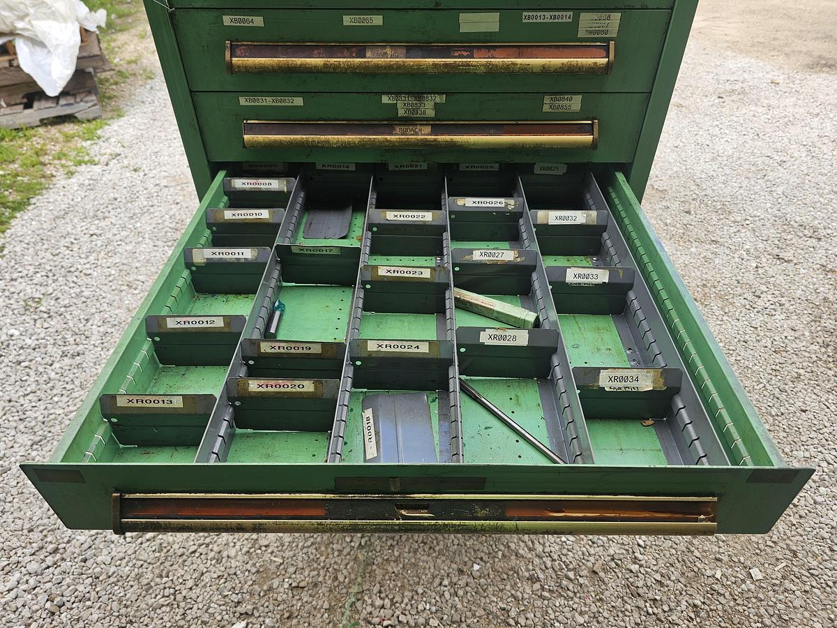 Used 12 Drawer Equipto Industrial Parts Storage Tooling Cabinet 30" x 28" x 57"