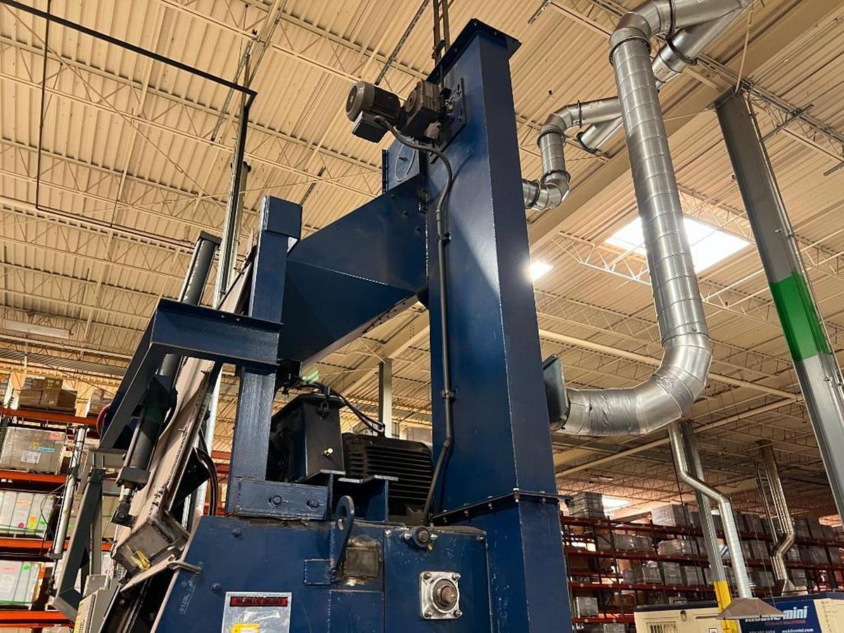 Used 15 Hp Wheelabrator Tumblast TBR-6 Direct Drive Blast Wheel Rubber Belt Machine, 6 Cu. Ft Capacity 