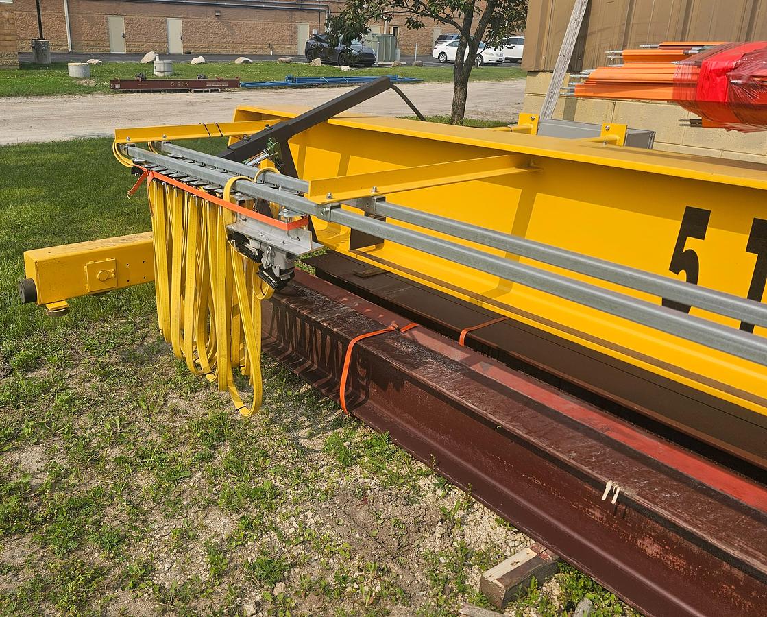 Used 5 Ton Crane Werks 45' x 120' Free Standing Overhead Bridge Crane & RM Hoist