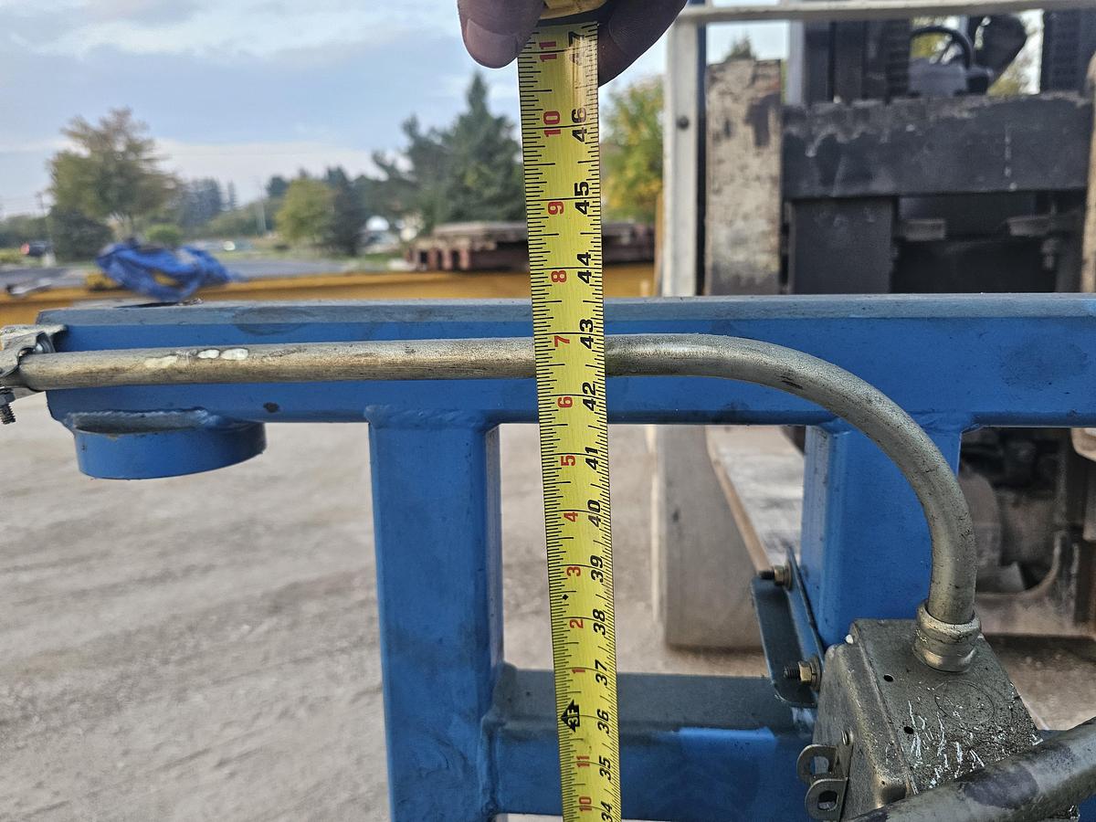 Used Gorbel 250# 1/8 Ton Freestanding Modular Jib Crane 10' Under Beam x 100" Arm & CM Shopstar 300# Hoist