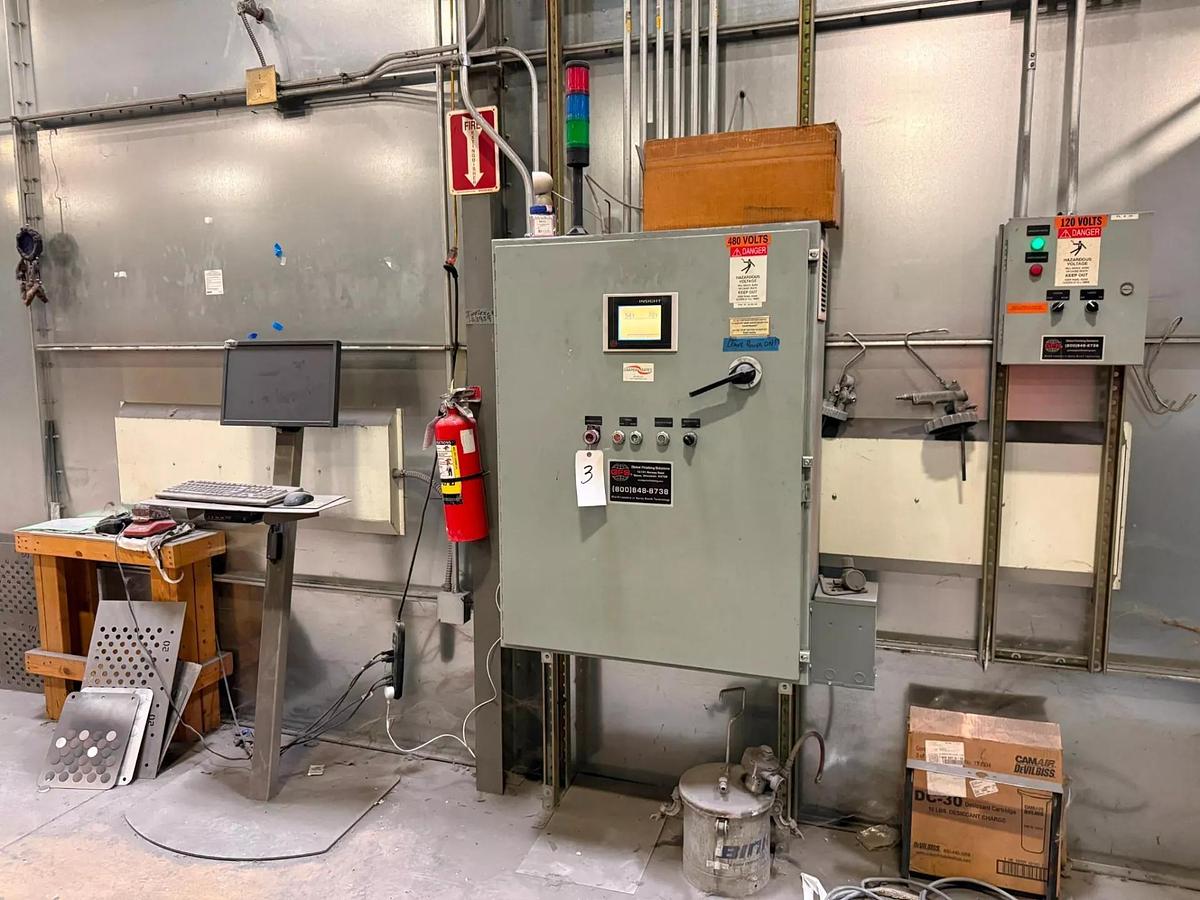 Used GFS CDG-1610PSB-30-S-CU-S Crossdraft Spray Booth 16' x 10' x 30' w/Mix Room & Air Makeup Unit