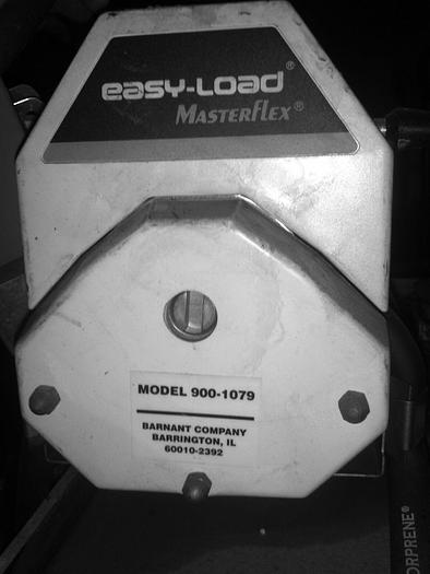 Used 2x Masterflex Easy-Load Peristaltic Pump Model #: 900-1079 mounted on cart