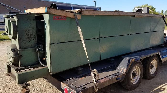 Used Almco #V32 – 32 Cubic Ft 120″ x 20″ x 24″ Vibratory Tub Finishing Machine A1 Liner