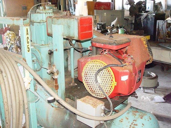 Used QUINCY Portable Air Compressor 120 Gal. Horizontal Tank w/JackHammer, Hose, Bits