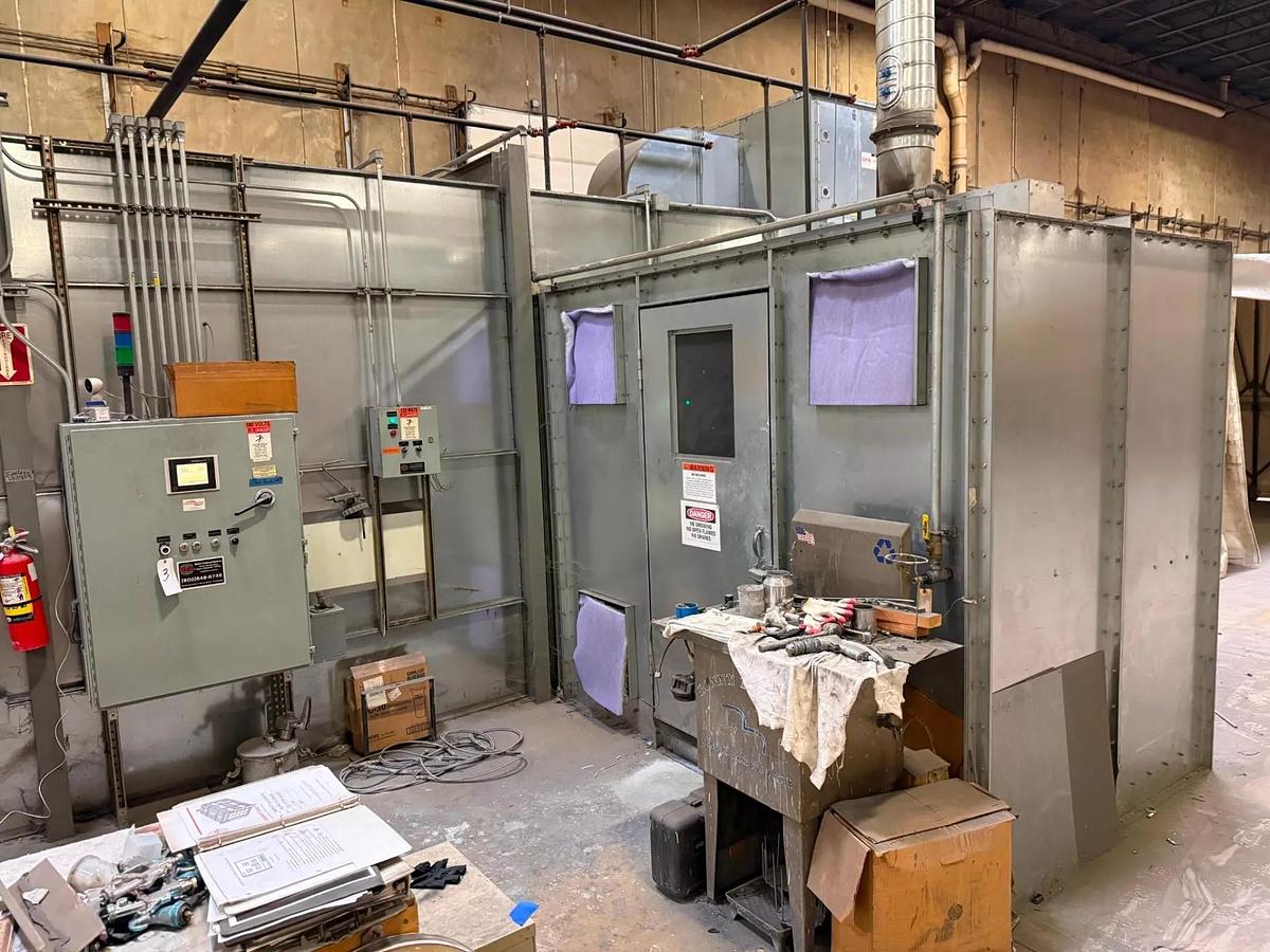 Used GFS CDG-1610PSB-30-S-CU-S Crossdraft Spray Booth 16' x 10' x 30' w/Mix Room & Air Makeup Unit