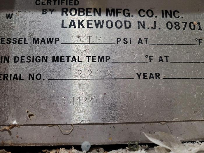 Used SST SacMaster 2 Ton Bulk Bag Discharging System w/Mixing & Storage Tank