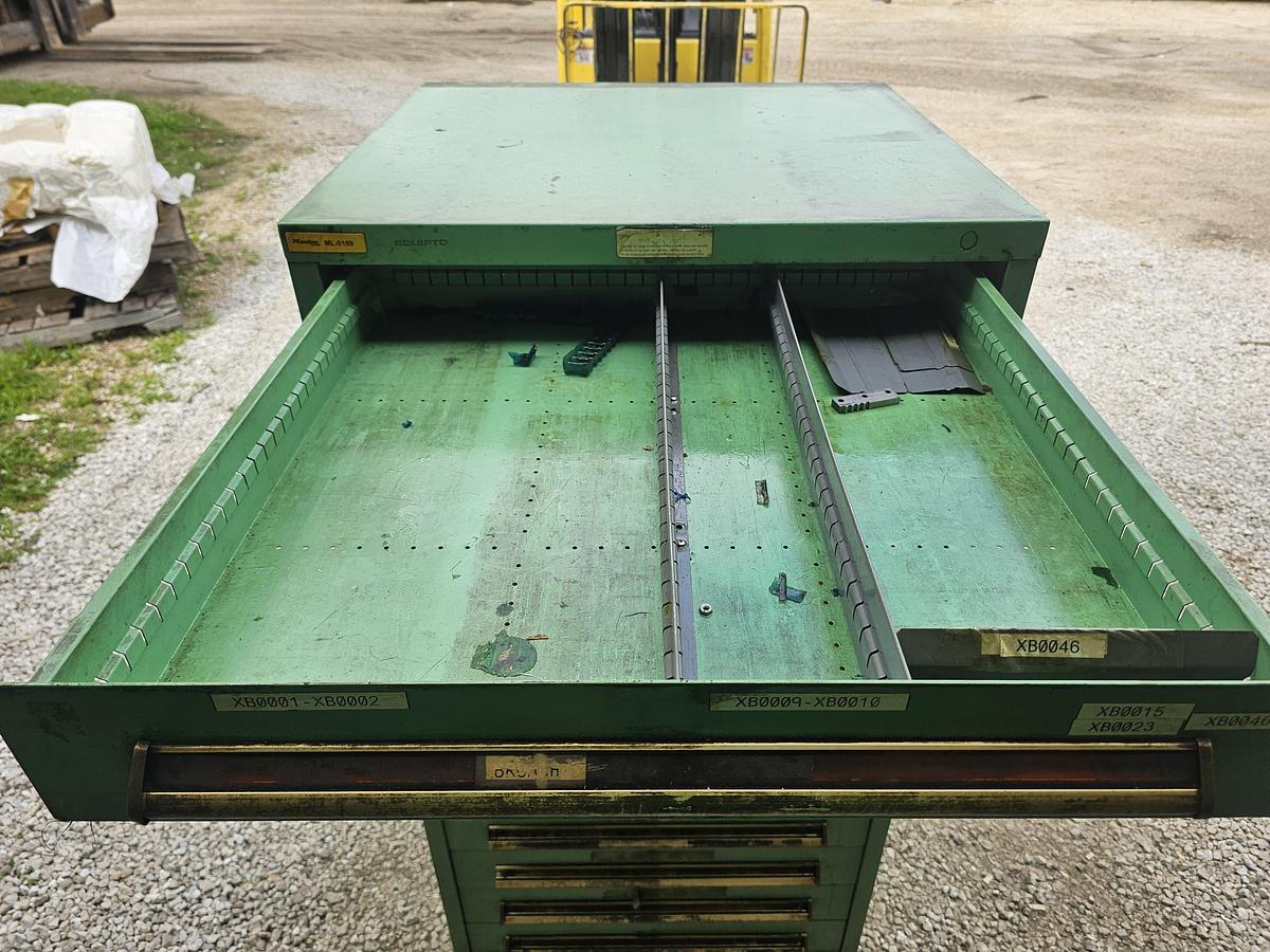 Used 12 Drawer Equipto Industrial Parts Storage Tooling Cabinet 30" x 28" x 57"