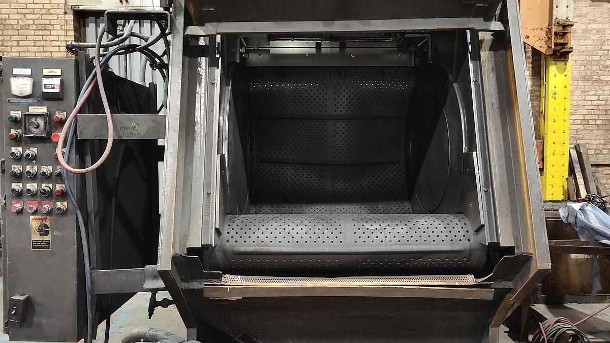 Used Wheelabrator TBR-12 Tumblast Shot Blaster | 12 Cu. Ft. | 30 HP Wheel | 460V