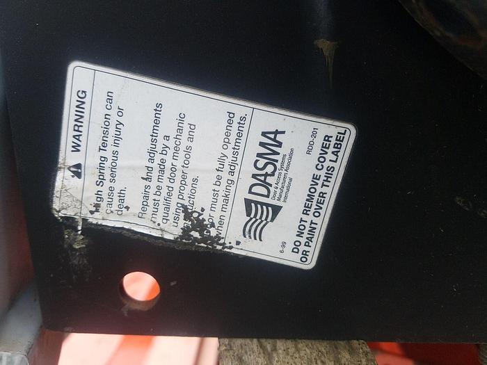 Used Wayne Dalton Automatic Rolling Door 136” W x 8′ Tall Model #EMG Spray Booth