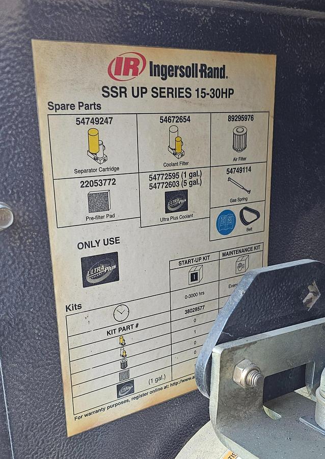 Used 20 Hp Ingersoll Rand SSR UP6-20-125 Rotary Screw Air Compressor w/Dryer & Tank 