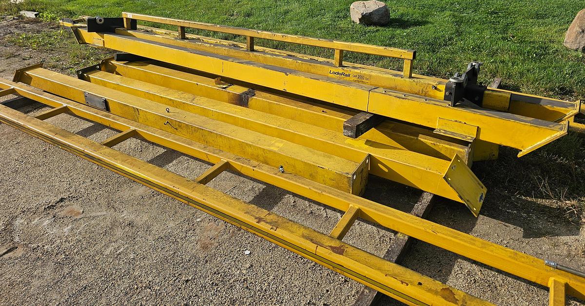 Used CM Loderail 1 Ton Freestanding Workstation Crane 15' Span x 33.5' Runway w/ Budgit 1 Ton Electric Hoist