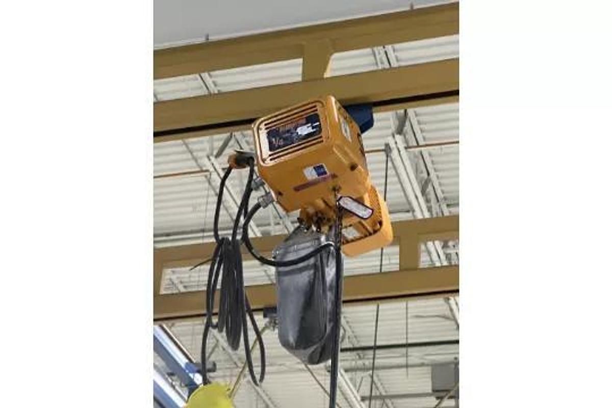 Used 1/2 Ton Gorbel Production Line Workstation Crane w/5x 1000 lb Bridges & 120' Runway & Harrington Hoists