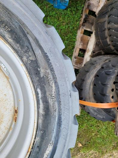 Used 4x OTR Lightning Telehandler Tires 10 Bolt Rims IN240/55D/17.5 Grey No Mark Tire