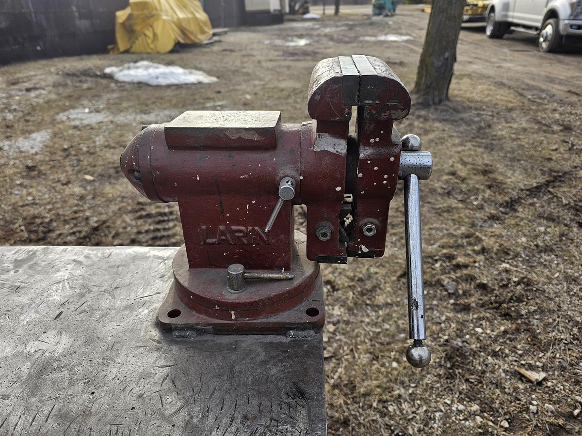 Used 144" x 48" Heavy-Duty Steel Fabrication Table | 1" Thick Top | 35" Height