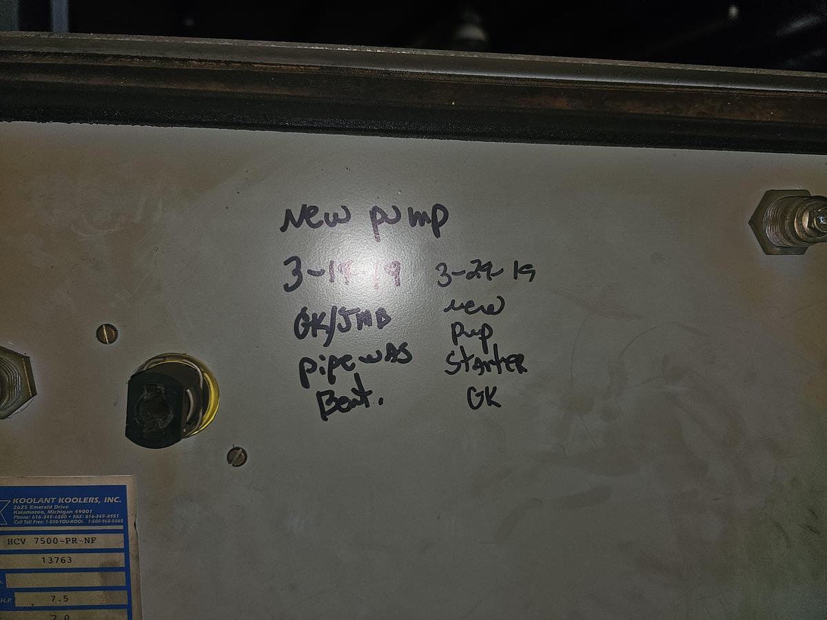 Used Koolant Koolers HCV 7500-PR-NF 7.5 Ton Refrigerated Chiller
