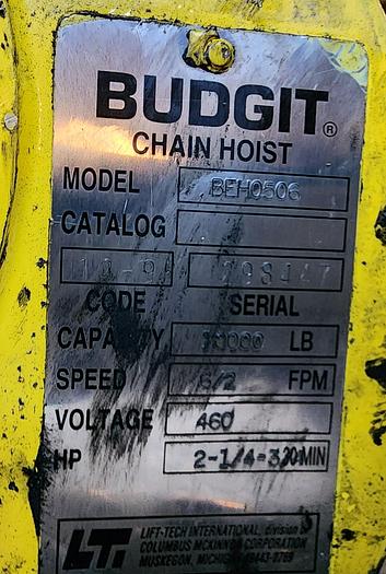 Used 3 Kg Free Standing Top Running Overhead Crane Runway System Capacity: 3 Kg / 6,614 lbs.