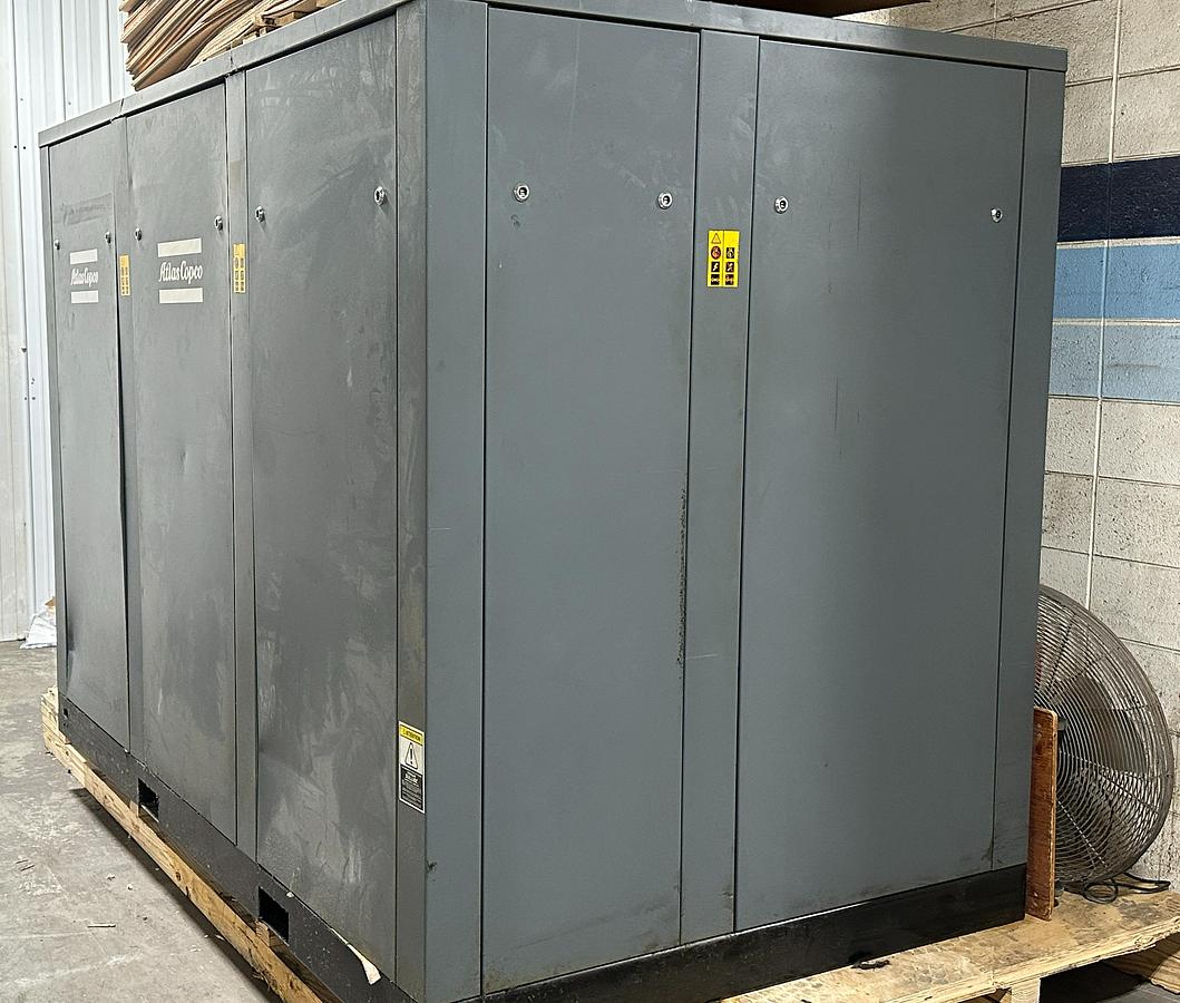 Used 165 Hp Atlas Copco GA110 Rotary Screw Air Compressor 107 Psig Pressure, 604 CFM