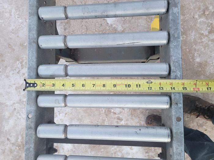 Used 25′ Hytrol 10′ x 18” Galvanized Steel Gravity Feed Roller Conveyor 1 3/4” Roll