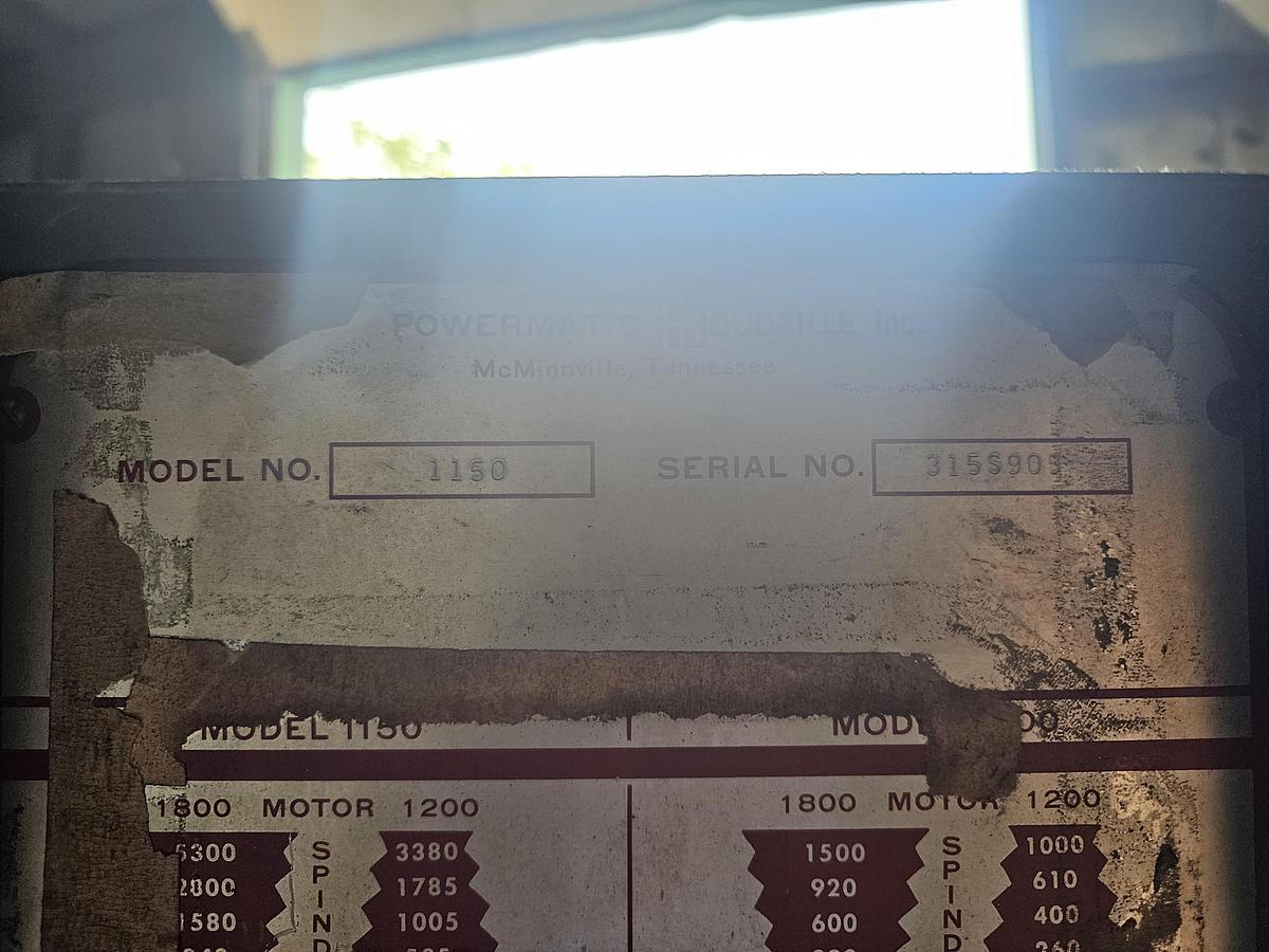 Used 15" Powermatic 1150 Pedestal Mounted Drill Press 110/120-208V, 1 ph 