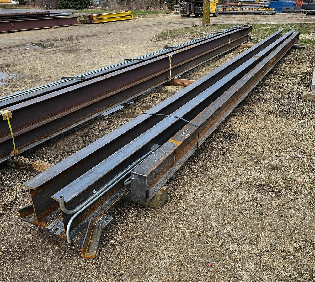 Used 2000# Shop Built 33' Span x 40' Runway Freestanding Bridge Crane & 1 Ton Hoist 