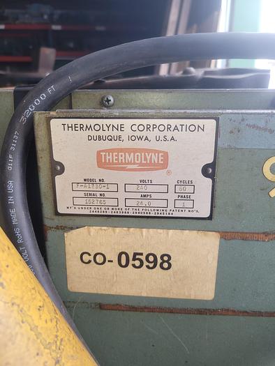 Used Thermolyne F-A1730-1 Muffle Type Oven w/Control Box on H.D. Steel Rolling Table