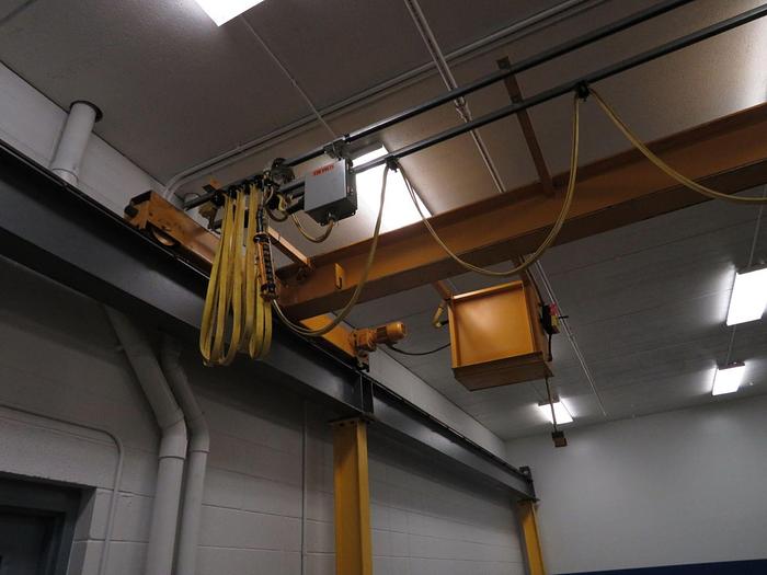 Used P&H 3.3 Ton 21′ Span Freestanding Overhead Bridge Crane 37′ Runway P&H Hoist