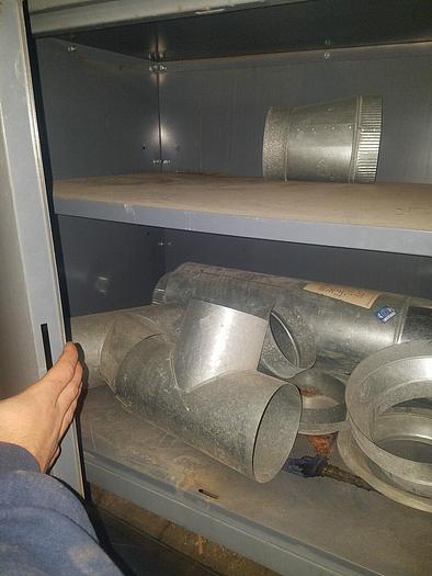 Used 36'' x 35'' x 24'' 2 Door Grey Cabinet with Benchtop Surface