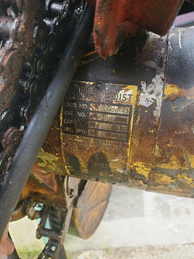 Used 1/2 Ton Budgit Roller Chain Hoist 309000-43 w/Pendant, 230/460V/3/60 17 F.P.M