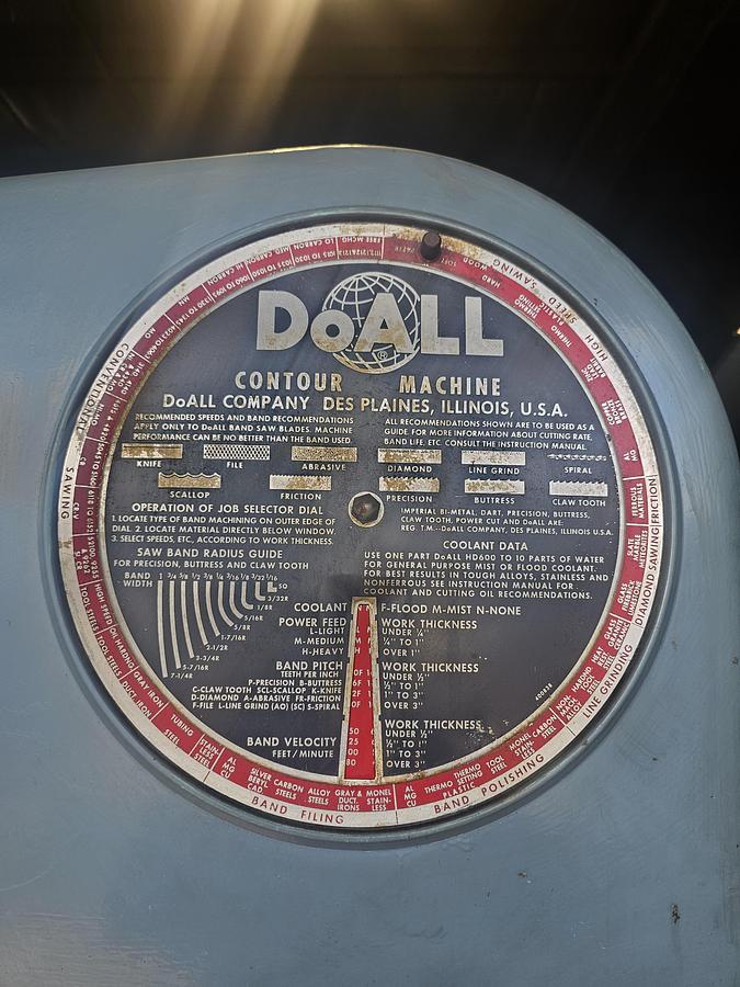 Used Doall 1612-1 Contourmatic 16" Vertical Bandsaw & DBW-15 Blade Welder, 24" x 24" Table 
