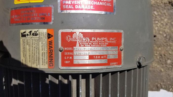 Used Gusher 25 Hp Electric Centrifugal Cast Iron Pump #P3X4-7SEH-CC-A