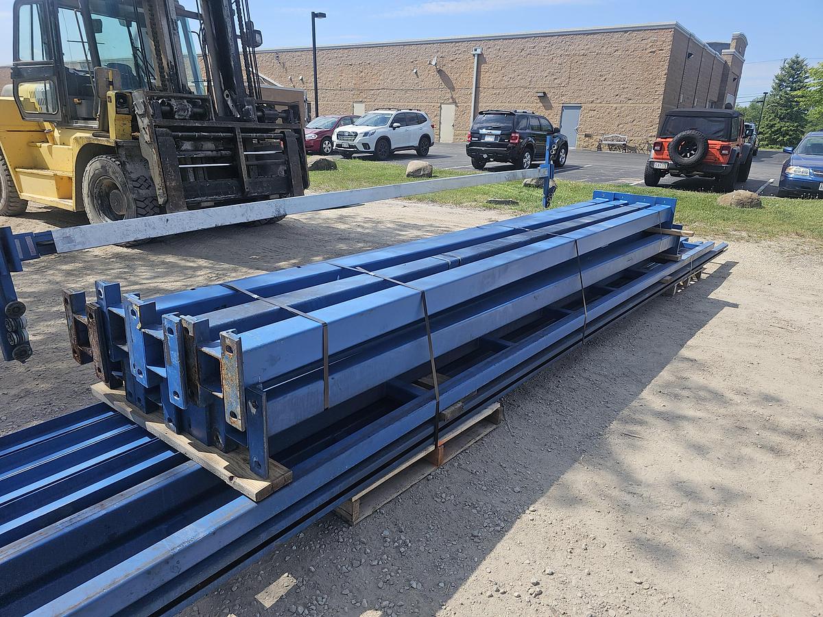 Used 1000 lb (1/2 Ton) Gorbel 28' Span x 52' Runway Freestanding Bridge Crane System & Hoist
